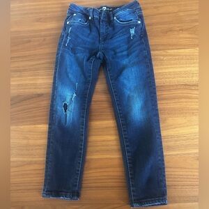 7 For All Mankind Blue Girls Skinny Jeans Distressed Casual
